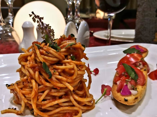 Fine dining presentation